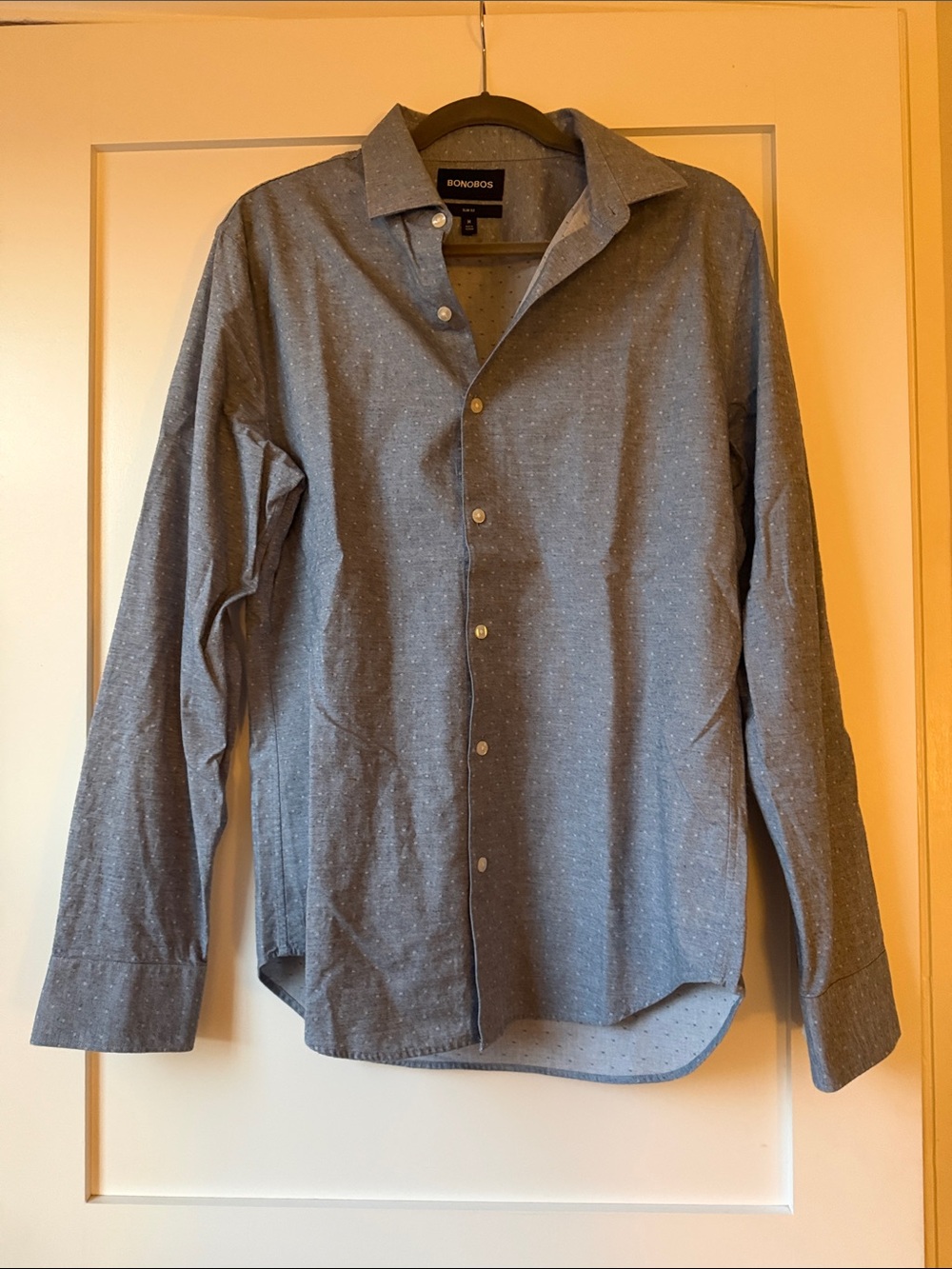 Bonobos Men's Slate Blue Dotted Button-Down Shirt